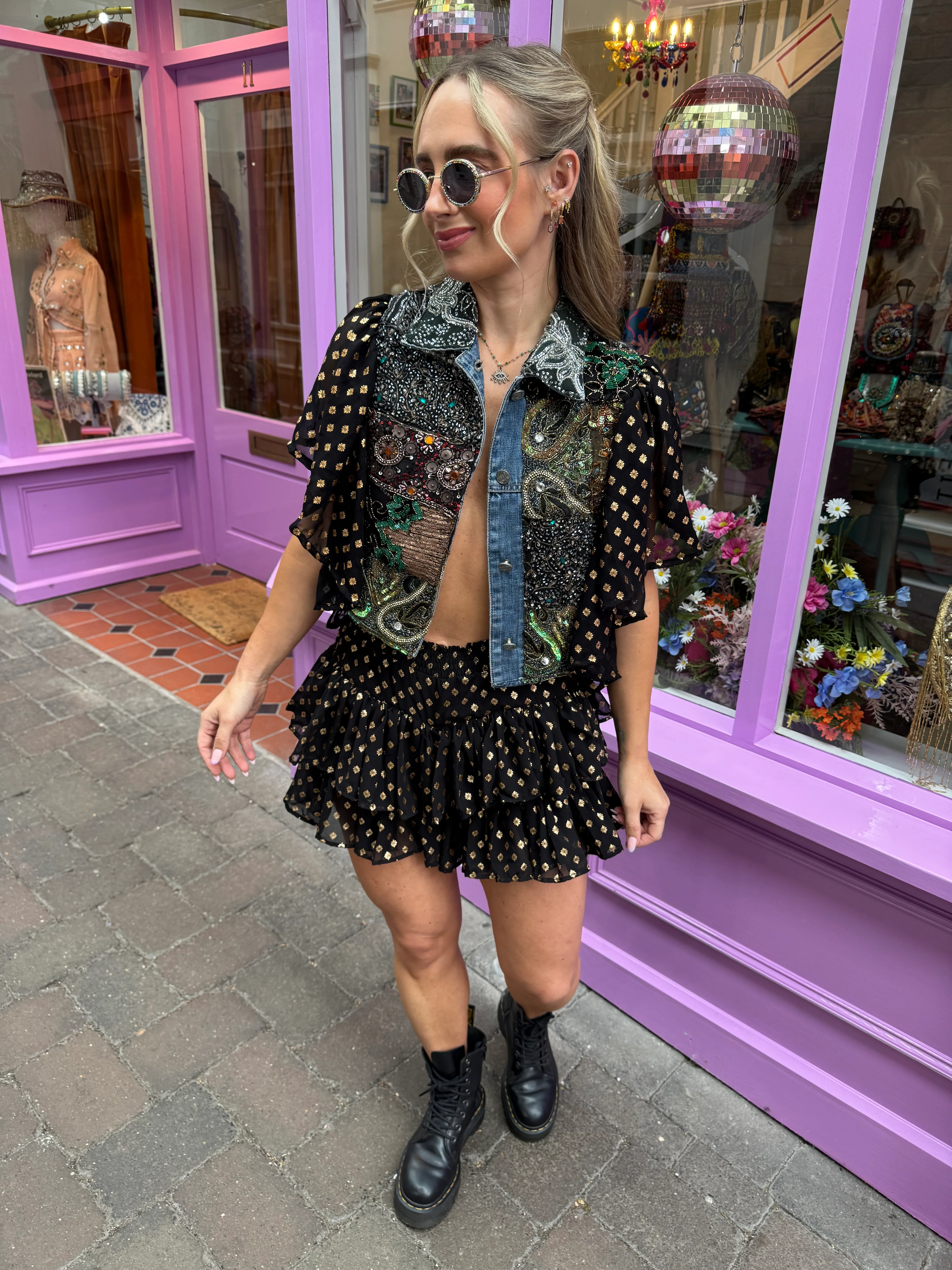 Golden Hour Black Ruffle Shorts - Image 5